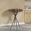 VASAGLE Bar Table, Round Cocktail High Top Pub Bistro Table for Events Party, Kitchen Dining, Home Bar, 23.6 x 23.6 x 41.3 Inches, Metal Frame, Modern Style, Easy to Assemble, Natural Walnut and Black