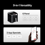 Typhur Sync 8QT AI Smart Air Fryer with Built-in Wireless Meat Thermometer, 9-in-1 XL Non Toxic Ceramic Airfryer, 450°F Max, Cooks 6lb Whole Chicken, Quiet & Dishwasher Safe, 120V