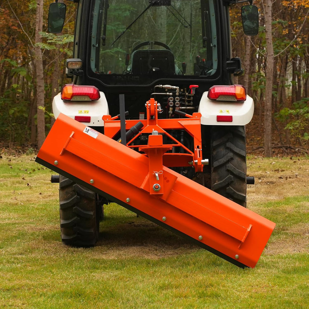 72" 6-Way Adjustable Tractor Rear Blade 3-Point Hitch Attachment- 25.6" Offset & ±45° Angle  Cat.1 20-45HP  RB72S