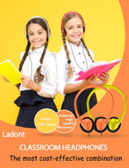 50 Pack Bulk Classroom Headphones for Kids Students School, Multi Color Wired Headphones for Children Teens Boy Girl, 3.5mm Jack for Chromebook Laptop PC
