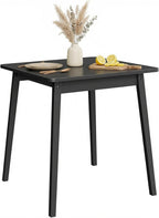 HOOBRO Bamboo Dining Table, Square Dining Table for 2, 27.6" Kitchen Table for Small Space, Writing Table, Easy to Assemble, for Dining Room, Living Room, Office, Kitchen, Apartment, Black BK70CZ01G1
