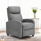 Sweetcrispy Recliner Chair Fabric Recliner Sofa No Massage, Home Theater Seating with Lumbar Support, Adjustable Push Back Overstuffed High-Density Sponge Reclining for Living Room, Grey