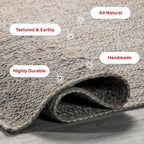 nuLOOM 8x10 Rigo Jute Hand Woven Area Rug, Grey, Solid Farmhouse Design, Natural Fiber, For Bedroom, Living Room, Dining Room, Hallway, Office, Kitchen, Entryway
