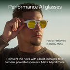 Oakley Meta HSTN  Black | Smart AI Glasses for Men  Women — Performance for Sports  Athletes — Camera  Audio  Video — 8 Hour Battery — 3K HD Resolution — Clear Lenses