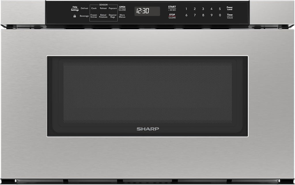 Sharp SMD2420MS 24-Inch Built-In Microwave Drawer Oven, 1.2 Cu. Ft, Stainless Steel, Touch Control Panel, Sensor Cook Technology, Under-Counter Installation