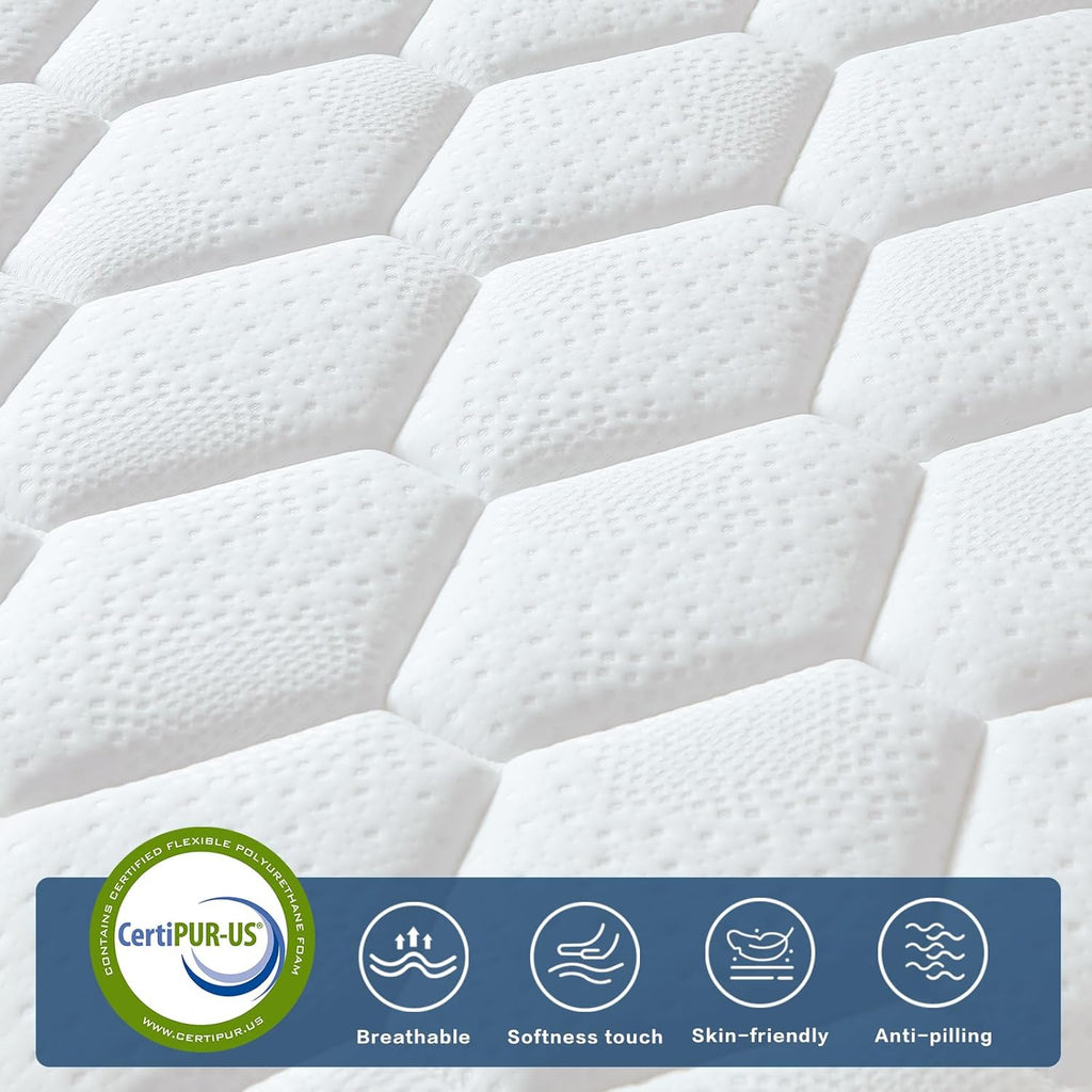 14-Inch Queen Size Mattress - Hybrid Medium Firm Queen Mattress Memory Foam CertiPUR-US Certified Innerspring Pressure Relief Motion Isolation Matress in a Box