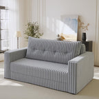 HABUTWAY Folding Sofa Bed, 2 in 1 Convertible Sleeper Chair with Pillow, Portable Fold Out Chair Bed with Armrest, Comfy Floor Couch, Lazy Sofa for Living Room Bedroom Dorm Home Office, Light Grey