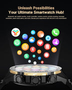 Smart Watch for Men Answer/Make Call for Android iPhone  1.43" AMOLED HD Screen Mens Luxury Watch  400mAh Heavy Duty Smartwatch Heart Rate Blood Oxygen Blood Pressure Sleep Monitor Pedometer  2 Straps