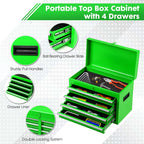 5-Drawer Rolling Tool Chest – 2-in-1 Lockable Tool Box with Wheels, Sliding Drawers & Detachable Top – Garage & Workshop Storage Cabinet, Green