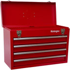Workington Portable Metal Tool Chest with 4 Drawers, 20" 4-Drawer Tool Chest Cabinet with Ball Bearing Drawer Slides, Steel Tool Storage Box Organizer 4004 Red
