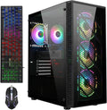 STGAubron Gaming PC Desktop Computer  Radeon RX 590 8G  Intel Core i7 up to 3.9G  32GB RAM  1TB SSD  WiFi 6  BT 5.0  RGB Fan x4  Windows 11 Home
