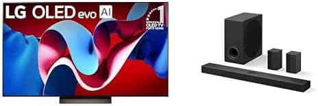 LG 65" OLED evo C4 Series 4K Smart TV Bundle with 5.1.3 ch Dolby Atmos Soundbar and Wireless Rear Speakers  2024 New Models