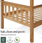 Solid Wood Twin Over Twin Bunk Bed with Ladder and Safety Rails – Durable Pine Wood Kids Bed Frame, Available in White, Grey, and Honey Finishes