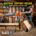 Klein Tools 80178 Folding Saw Horse, Adjustable 26 to 32-Inch Height, 2x4 Support Arms, Heavy Duty Jobsite Table, 2-Pack