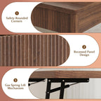 Lift Top Coffee Table with Storage for Living Room, 2-in-1 Modern Center Table & Desk with Hidden Storage Compartment & Open Shelf, Space Saving for Small Space & Apartment (Walnut)