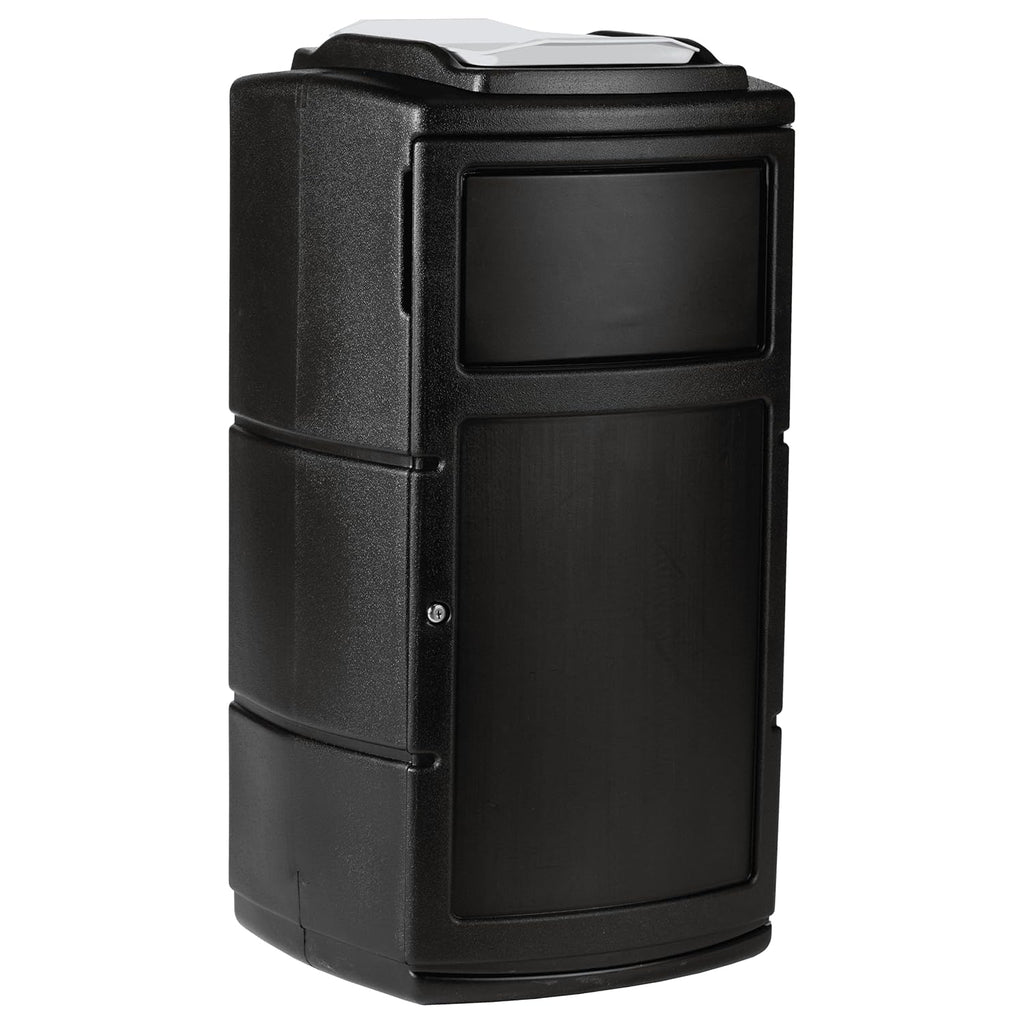 Commercial Zone PolyTec™ Side Entry Trash Container, Square, Tray, Dual Flipper, Dome Top