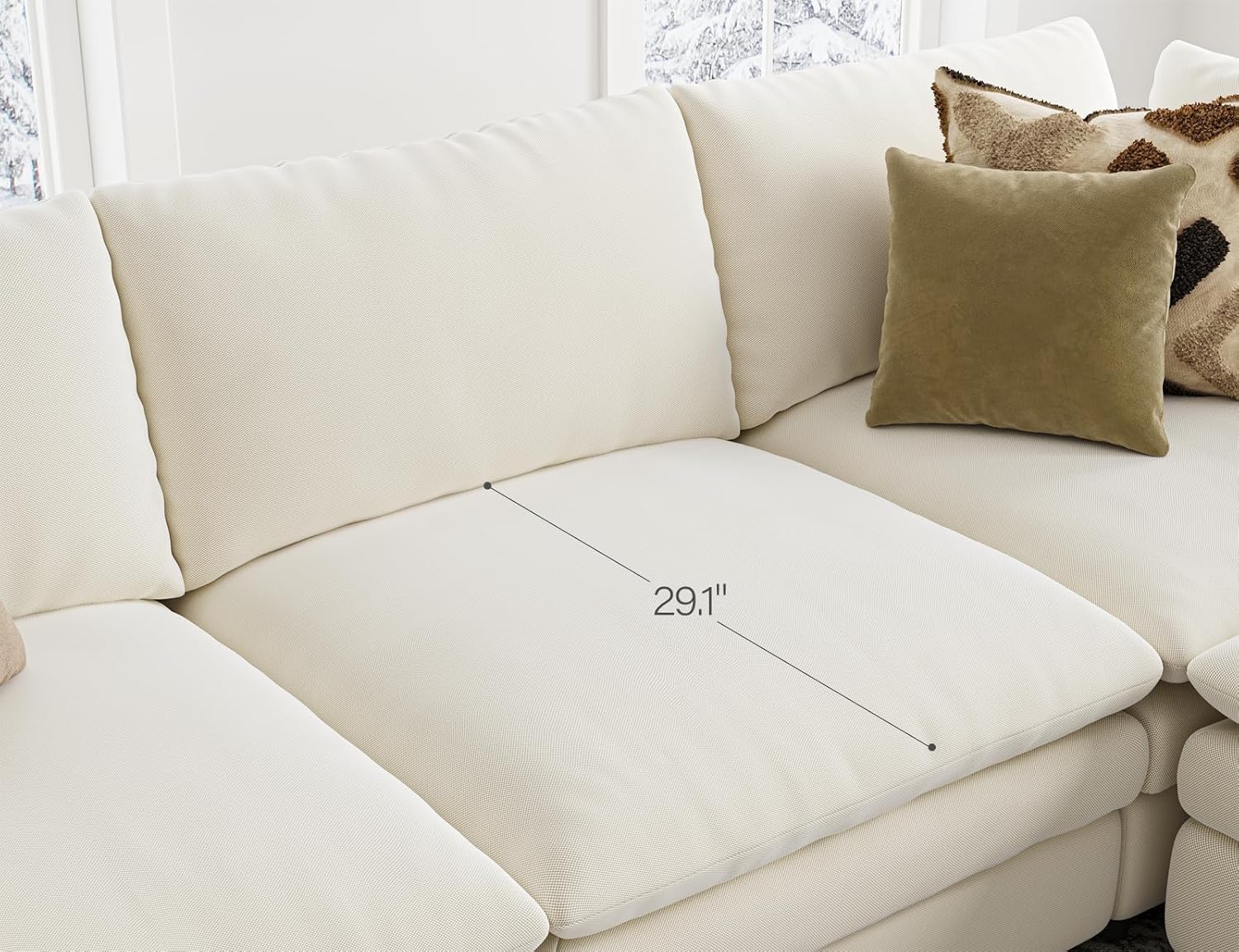 Txtin's Cloud Couches for Living Room L Shaped Sectional Couch with Ottoman Deep Plush 4 Seats Sofa Modern Sofa for Apartment | Cloud, L shaped, Deep Seat, Movable Ottoman, 4 Seat, Sectional