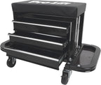 Pro-Lift Mechanic Roller Seat with Tool Box - 3-Drawer Rolling Tool Chest Stool with Padded Seat Cushion for Garage Creeper – 400 Lbs Capacity