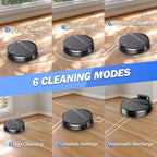 Kilgone Ultra-Slim 2.8in Robot Vacuum & Mop, Quiet 65dB, No-Tangle, Smart 3D Obstacle Avoidance, 2H Runtime for Pet Hair, Hard Floor & Low-Pile Carpet, App/Alexa