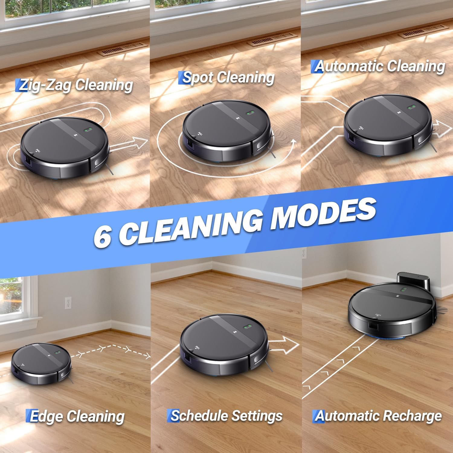 Kilgone Ultra-Slim 2.8in Robot Vacuum & Mop, Quiet 65dB, No-Tangle, Smart 3D Obstacle Avoidance, 2H Runtime for Pet Hair, Hard Floor & Low-Pile Carpet, App/Alexa
