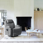 Flamaker Rocking Chair Recliner Chair with Massage Swivel Ergonomic Lounge Chair Classic Single Sofa with 2 Cup Holders Side Pockets Living Room Chair Home Theater Seat (Gray)