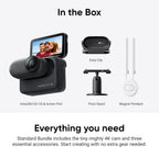 Insta360 GO 3S - 128 GB Black 4K Tiny Portable Vlogging Camera  Hands-Free POVs  Mount Anywhere  Stabilization  140 Min Battery Life  10m Waterproof  Pet POV