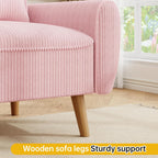JAMFLY Pink Loveseat Sofa, 47.2'' Modern Small Space Sofa Set, High Density Sponge, Linen, Wood, 350 lbs Capacity