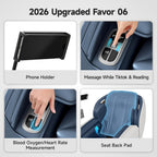 Real Relax Massage Chair Full Body with Unique Phone Controller,Heart and Blood Measurement, Zero Gravity 3D SL-Track Recliner with APP Control, Child Lock,Pause Button, Back Pad, Favor-06, Blue
