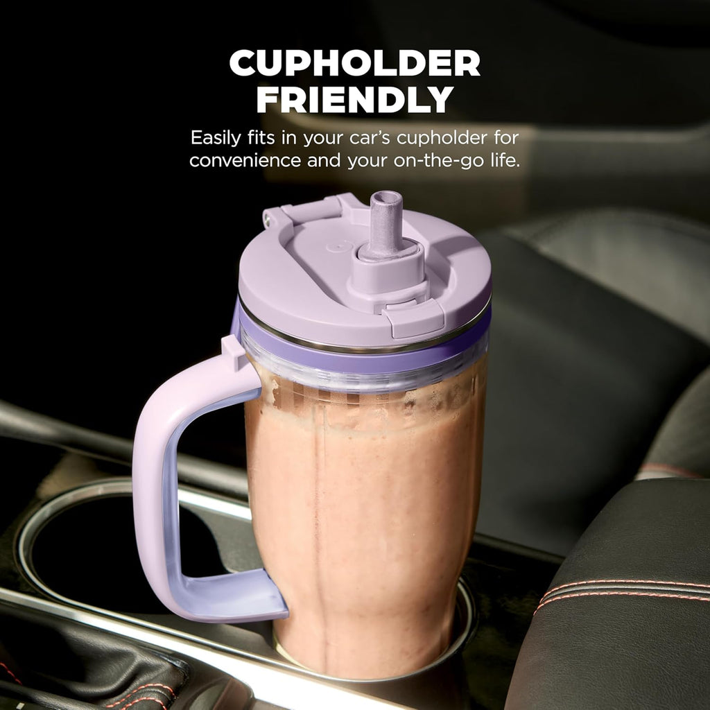 Ninja Blendboss™ | Personal Blender for Smoothies & Frozen Drinks | 26oz Travel Tumbler with LeakProof Lid, Chug Spout & Detachable Straw | Auto-iQ Technology | Lavender Lemonade | DB351PR