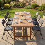 DUMOS 10 Pack Folding Chairs Heavy Duty - Plastic Stackable Portable Dining Chairs Set, Wedding, Party, Patio, Garden, for Indoor Outdoor, for Home and Office, Conference, Black