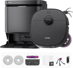 Eureka J15 Max Ultra Self-Emptying Robot Vacuum Combo All-in-one, 22,000 Pa Suction 176℉ Hot Water Wash 131°F Hot Air Dry Self-Cleaning Base Tray, Flex-Arm Mop Anti-Tangle RTCam AI Obstacle Avoidance