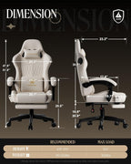 GTPLAYER Gaming Chair Bundle with Integrated Speakers, RGB Computer Speakers & USB Adapter – Ergonomic Music Chair for Surround Sound, Wireless & Complete Entertainment Setup, Ivory