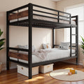 iPormis Metal Bunk Bed Twin Over Twin, HeHeavy Duty Bunk with High Guardrail and Safety Entrance Design, Under-Bed Storage Space, No Box Spring Needed, Noise Free, Vintage Brown