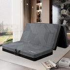 Tri Folding Mattress Queen Size - Memory Foam Tri-fold Handle & Non-Slip Bottom, Portable Foldable Sofa Bed Floor Chair for Travel RV Camping Guest Yoga - 6 Inch, 78"x58"x6"