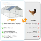 HITTITE Large Metal Chicken Coop with Run  19.19 x 9.84 x 6.56 ft Walk in Poultry Cage Chicken Run Pen  Outdoor Chicken Runs for Yard with Waterproof & Anti-UV Cover
