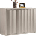 SICOTAS Buffet Cabinet with Storage Accent Sideboard with 3 Doors Modern 46.6" Wide Credenza Fluted Buffet Table Media Console Cabinet Entryway Cabinets for Living Room Kitchen Dining Room Hallway