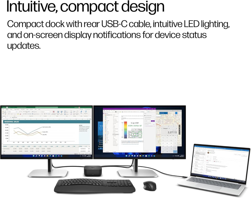HP USB-C 100W G6 Dock  Future-Proof Design with Ambient LED Lighting and On-Screen Display Notifications  Additional USB-C Ports  Upgraded HDMI 2.1 Port  Upgraded to a 120Hz Refresh Rate