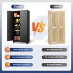 Yizosh Metal Garage Storage Cabinet with Locking Doors and Adjustable Shelves,- 75" Rolling Steel Tool Cabinet for Home Office,Garage,Warehouse
