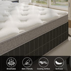 10″ Queen Hybrid Mattress – Soft & Supportive, Cooling Airflow Foam + Pocket Coils, Medium-Soft Comfort, Motion Isolation, CertiPUR-US, Fiberglass-Free