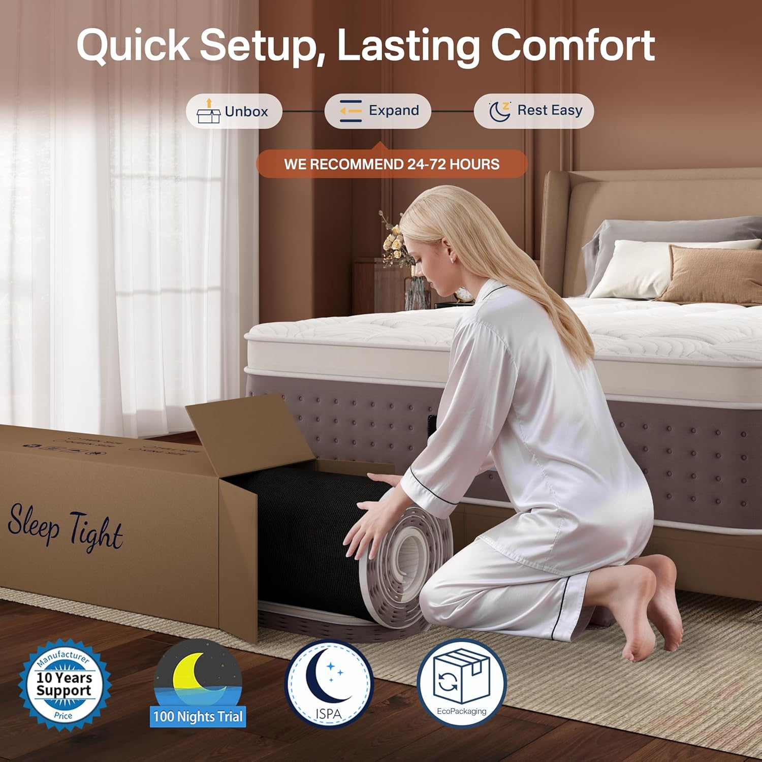 King Size Mattress 14 Inch, Hybrid King Mattress in a Box, Medium Firm Mattresses with Individual Pocket Springs and Soft Memory Foam for Cooler Sleep, Pressure Relief, Motion Isolation