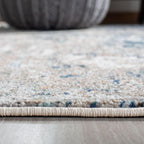 SAFAVIEH Madison Collection Area Rug - 12' Square, Grey & Blue, Modern Abstract Design, Non-Shedding & Easy Care, Ideal for High Traffic Areas in Living Room, Bedroom (MAD460K)
