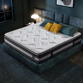 Queen Mattress Medium Soft - 14 Inch Hybrid Mattress with Memory Foam Strong Edge Support 120-night Trial