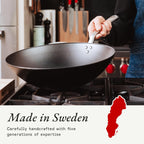 Made In Cookware | 13" Seasoned Carbon Steel Wok - (Like Cast Iron, but Better) | Professional Cookware | Crafted in Sweden | Induction Compatible