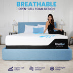 Classic Brands Cool Gel Chill Memory Foam 14-Inch Mattress with 2 BONUS Pillows |CertiPUR-US Certified |Bed-in-a-Box, Queen