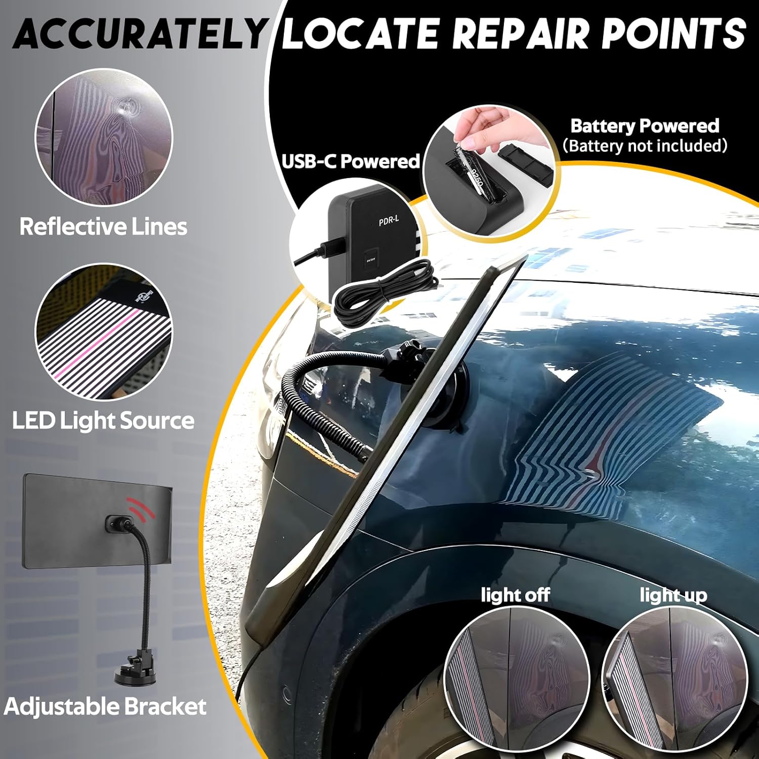 Super PDR Paintless Dent Repair Kit, Dent Puller Kit, Car Dent Removal Tools with Dent Lifter, Bridge Puller, Slide Hammer 2 in 1 T-Type Slide Hammer for Repair Door Ding, Creases and Hail Damage