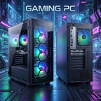 STGAubron Gaming PC Desktop  AMD Ryzen 5 2600 up to 3.9G  Radeon RX 580 16G  16G DDR4  512G SSD  WiFi 6  BT 5.0  RGB Fan x4  Windows 11 Home