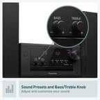 Panasonic Compact Stereo System with CD Player  Bluetooth  FM Radio and USB with Bass and Treble Control  80W Stereo System for Home with Remote Control - SC-PM700PP-K (Black)