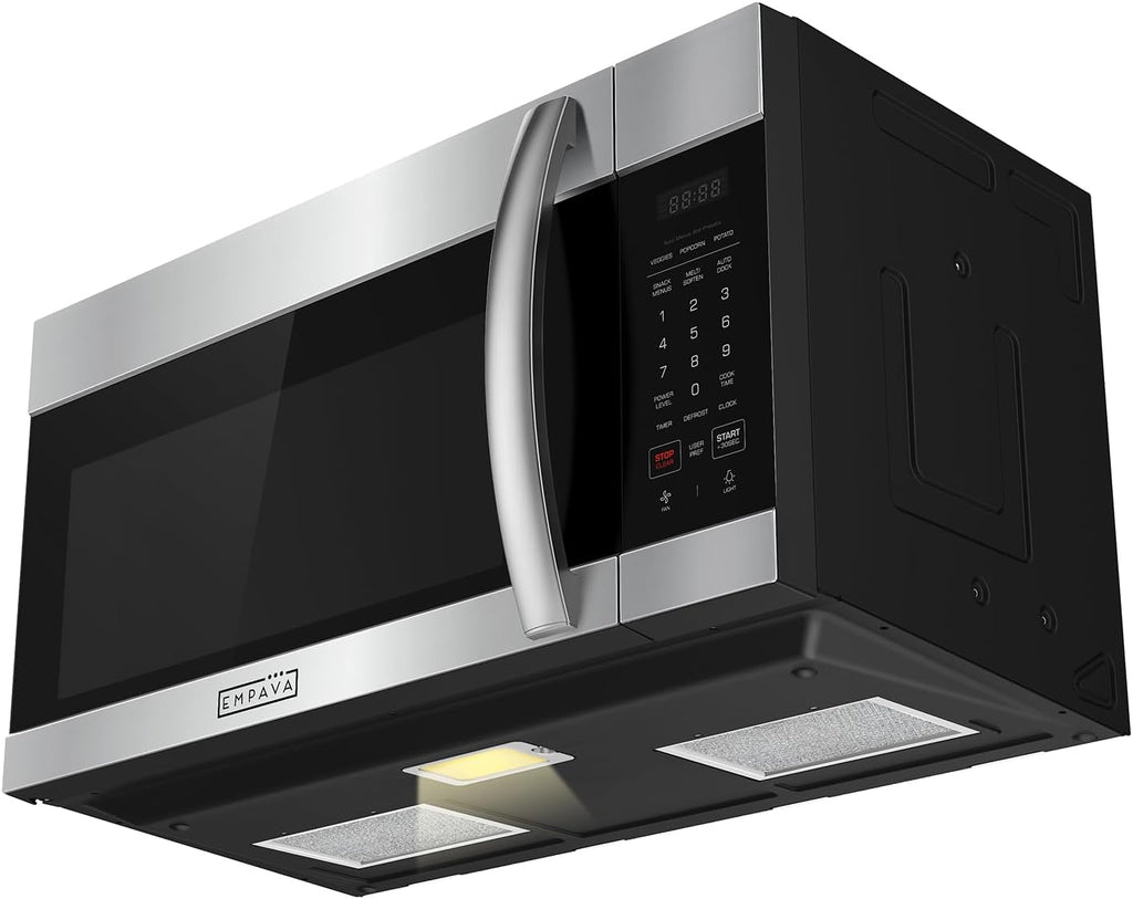 Empava Over the Range Microwave Oven with Screen Touch Control, 1000 Watts, 300 CFM Venting and Sensor Cooking in Stainless Steel, EMPV-30OTR01, Silver