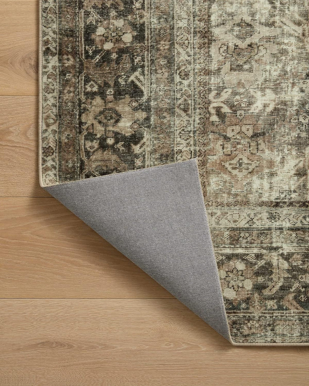 Loloi Magnolia Home by Joanna Gaines Sinclair Collection SIN-01 Pebble/Taupe 7'-6" x 9'-6", .25" Pile Height, Machine Washable, Area Rug
