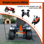 Ride-On Lawn Mower Jack Lift - Telescopic Maintenance Jack for Garden Tractors and Riding Lawn Mowers, 880 lbs Weight Capacity, Manual and Power Tool Handles Included (Grey)